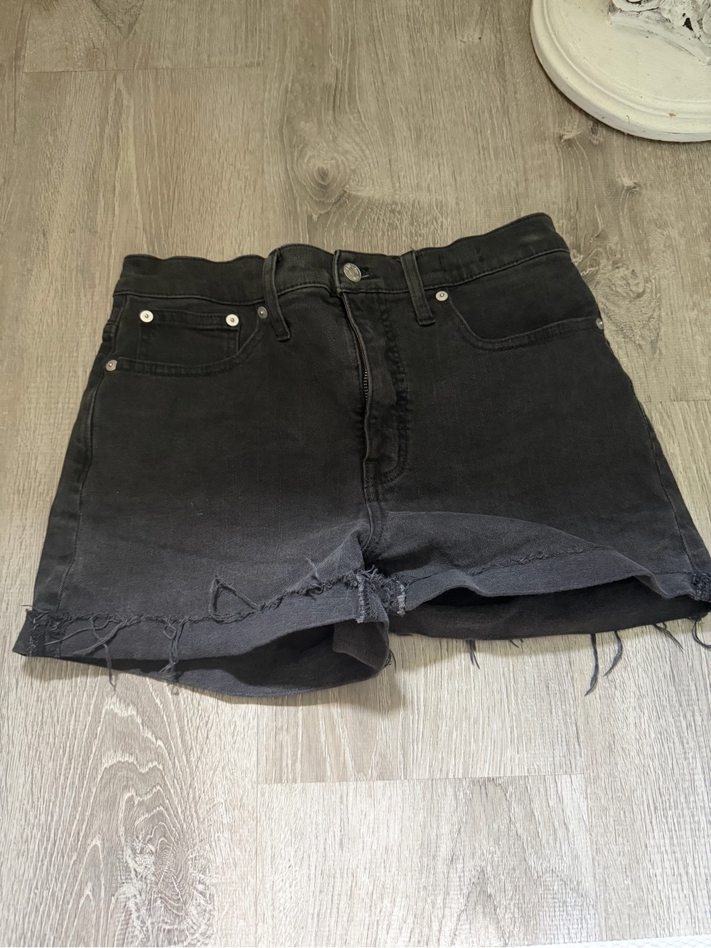 Madewell Black High-Rise Denim Cutoff Shorts